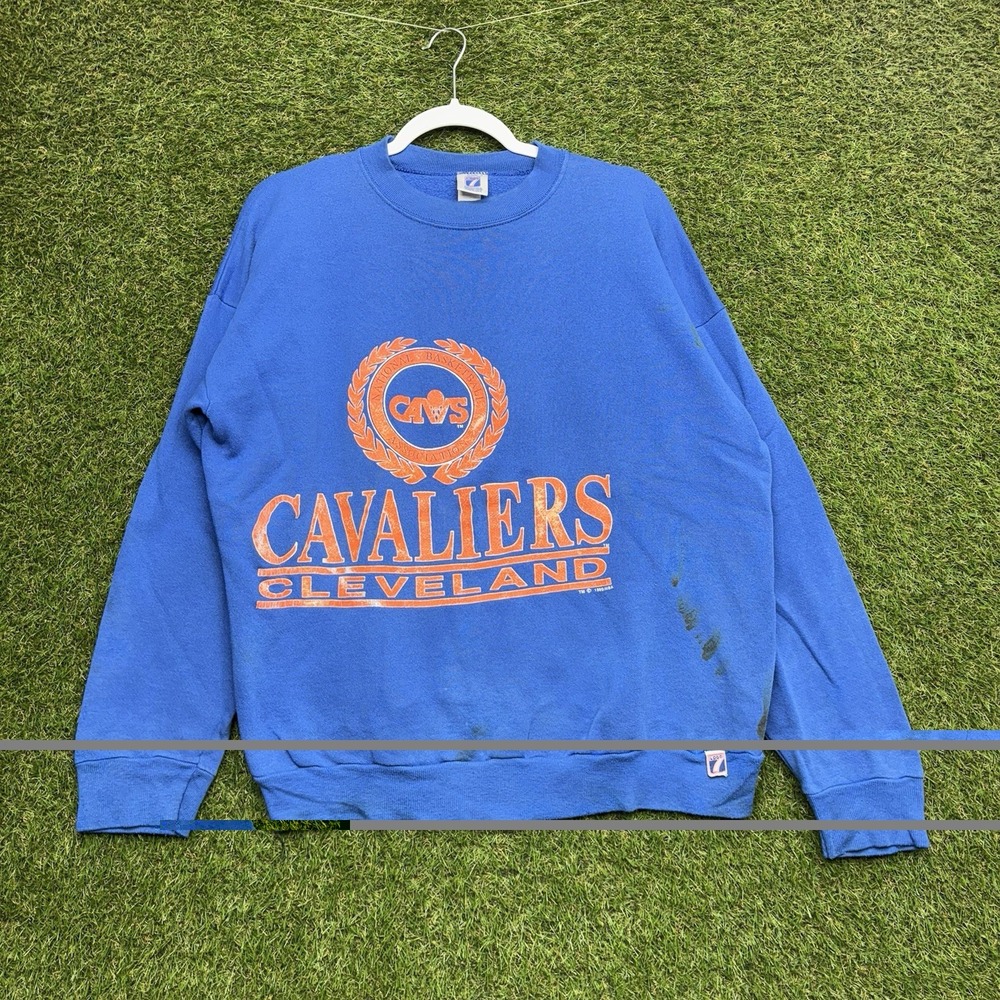 Vintage Cleveland Cavaliers Sweatshirt Mens Large Logo 7 Blue 90s Crewneck